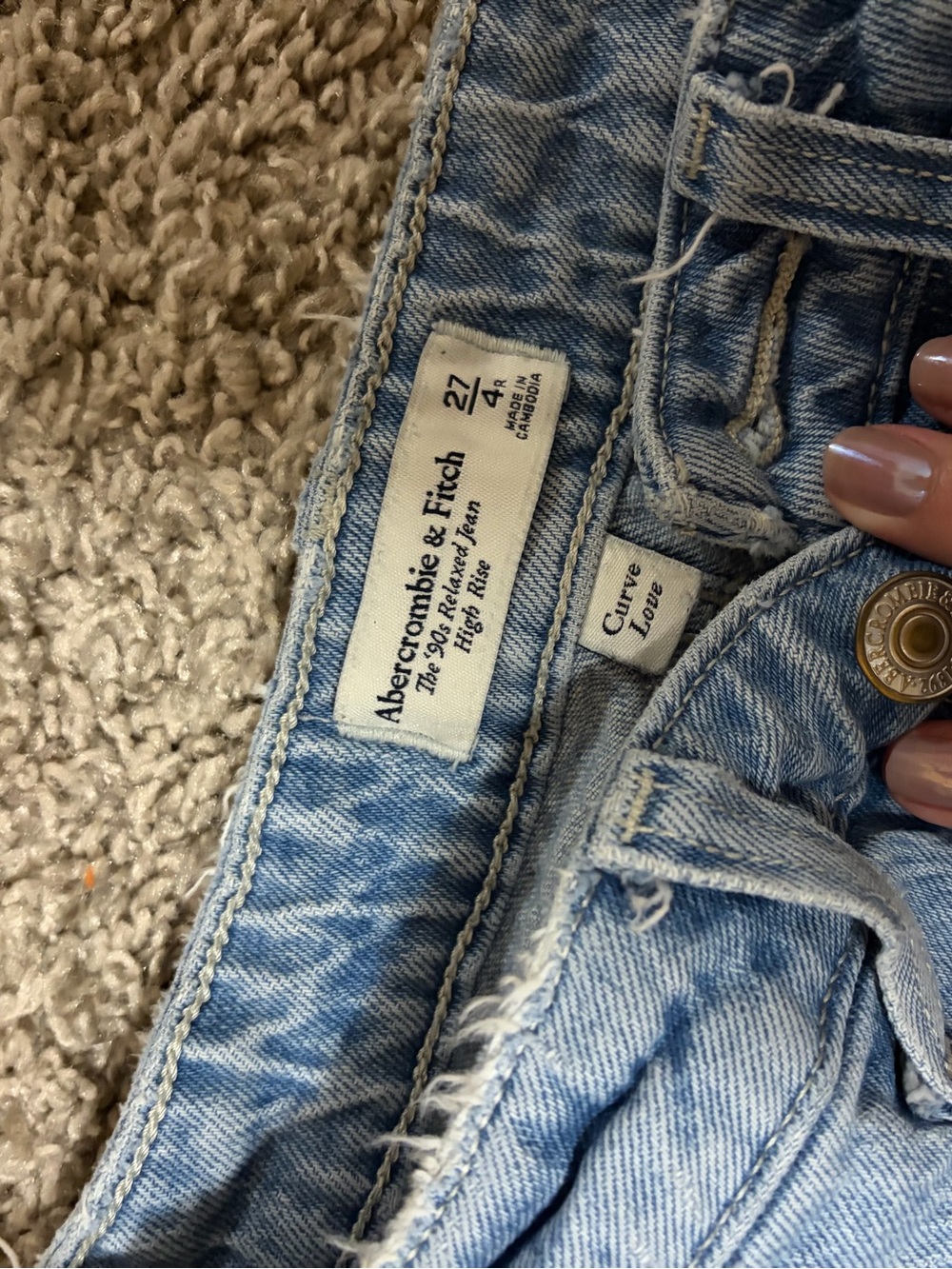 Abercrombie & Fitch Light Blue High-Rise Curve Jeans